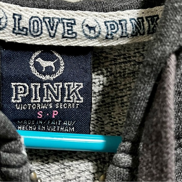 Pink VS RARE Live Pink Forever skull head💀 with studs sweatshirt with hoodie - Picture 9 of 16